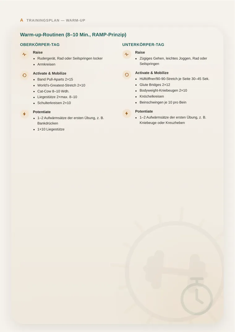 Warm-up – Warm-up-Routinen (Vorschau)
